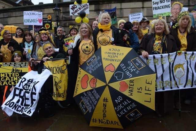 The Lancashire Nanas group was one of several to stage protests at various locations in Lancashire against fracking