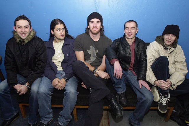 Smaquehead, 2003. Pictured from left, Jonathan Ratcliffe, Chris Thompson, Oz, Bobby Barber and Shaun Reader.