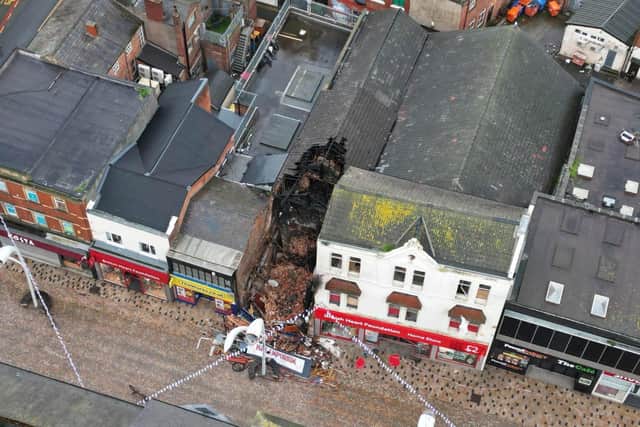 A fire which destroyed a nail salon in Blackpool is "under investigation,” police said