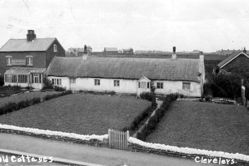These old cottages housed the first post office in Cleveleys and stood on what is now Victoria Road West close to Home Bargains