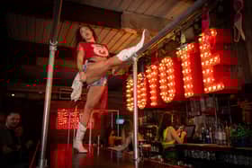 Staff at Coyote Ugly in Blackpool dancing on the bar.