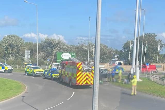 An incident closed Fleetwood Road between Eros roundabout and the Iron Horse pub (Credit: Connor Jessop)