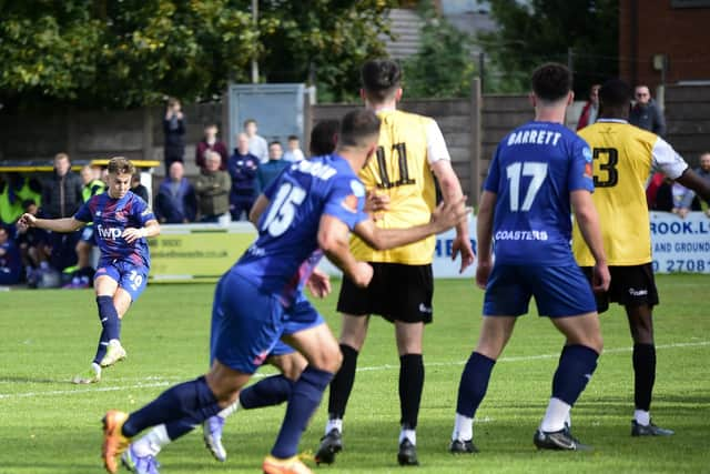 Nick Haughton salvages a draw for AFC Fylde at Congleton Town Picture: Steve McLellan