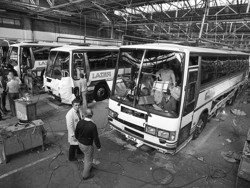 Blackpool coach builders Duple won a race against time to unveil two new designs for Birmingham Motor Show. Staff at the Vicarage Road plant had been working round the clock to prepare the futuristic coach bodies for the show - and completed them just in time. The bodies are the first completely new designs from the Lancashire firm for several years