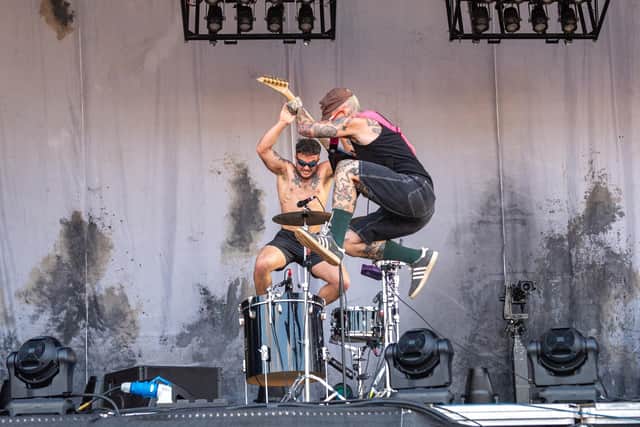 Soft Play on stage at Bludfest at The National Bowl, Milton Keynes on Sunday, August 12, 2024.