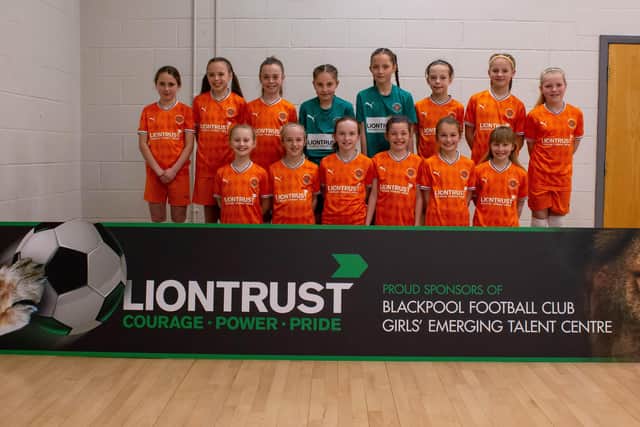Emerging Talent Centre girls at Blackpool FC in their sponsored kit  Picture: BFCCT