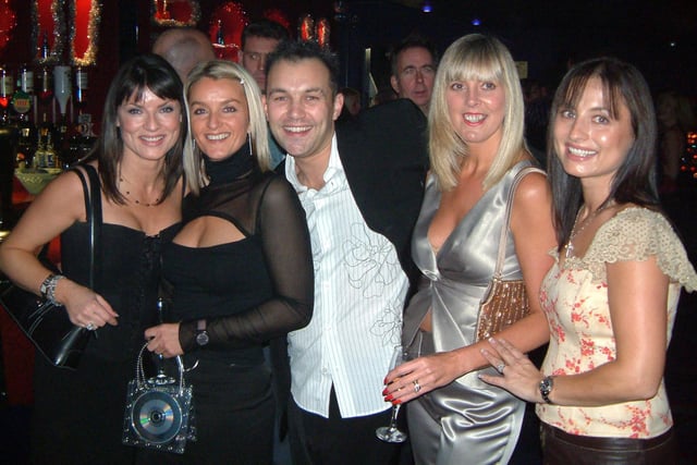 Jacqueline Leonard, Dianne Lester, Alex Mansfield, Angela Walker, Lynda Pilling at the re-launch of Boom Boom Room in December 2003