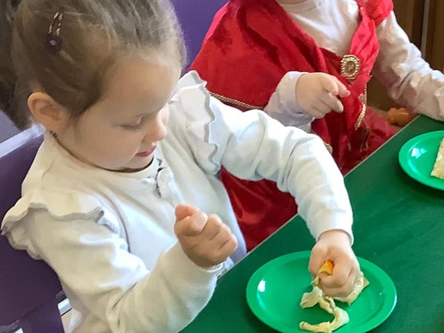 The children got to choose their own pancake toppings