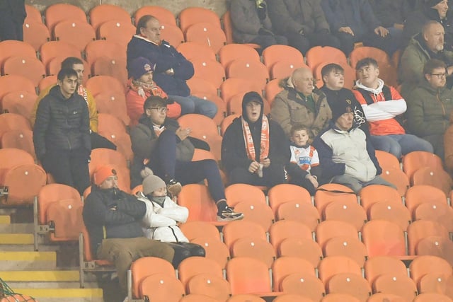 Seasiders supporters braved the cold for the game against Barnsley.