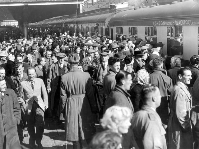 Crowds packed into Central Station on the way to Wembley