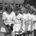 Cricketing maidens at a Lancashire school have just pulled off a splendid hat-trick. Girls from Elmslie Girls School, on Whitegate Drive, Blackpool, have clinched the Lancashire and Cheshire championship for the third season in a row. Pictured: Elmslie Girls School cricketers, from left: Louise Cox, Hayley Cook, Melanie Olsen, Susan Eccles, Adele Scarlett, Vicky Parkinson, Lisa Collum, Tracey Holt, and Rachel Walker