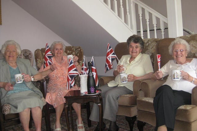Residents at the Abbeyfield Society’s four houses for the active elderly in Blackpool enjoyed a toast in celebration of Her Majesty the Queen’s Diamond Jubilee, using mugs presented to each resident by Abbeyfield’s Executive Committee to mark the occasion. Pictured are: Mildred Winter, Sophia McQuiggan, Brenda Kerans, Irene Lythgoe
for social scene