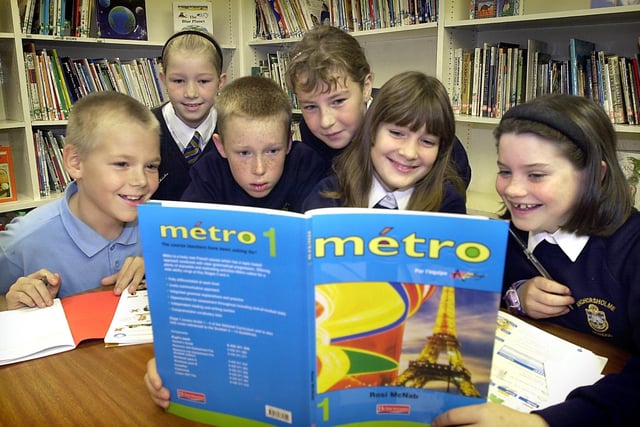 Year 6 pupils at Anchorsholme Primary School were studying French, one of the few primary schools to teach a foreign language in 2001. Pictured are Joshua Taft, Shaunna Wilson, Anthony Parkinson, Sharon Lomas, Sally Halliwell and Melanie Ladley.