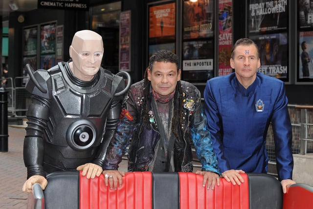 British science fiction comedy franchise. Pictured: cast at a photocall for a new six-part series 'Red Dwarf X' in 2012.