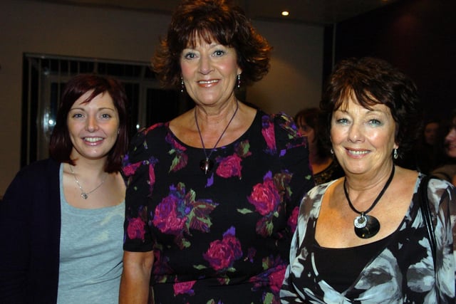 Sam Thomas, Margaret Swift and Carol Jenkins in the audience for the Ladyboys of Bangkok at Preston's Charter Theatre
