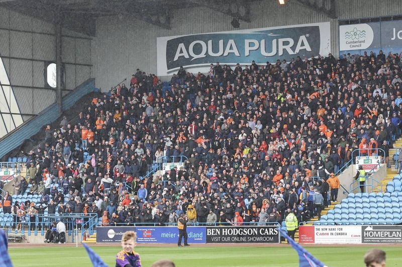 Seasiders supporters travelled to Cumbria in their numbers.