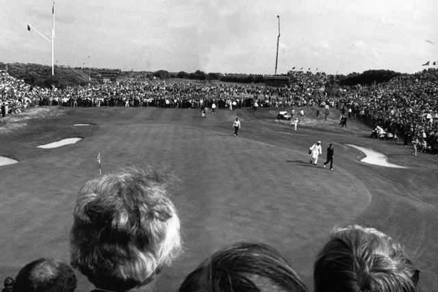 Royal Lytham St Annes Golf Course during the final of the Open Golf Championships with Nick Price and Seve Ballesteros