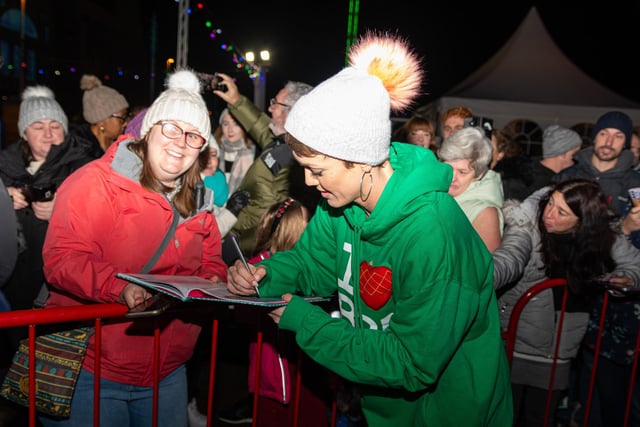 Strictly professional dancer Lauren Oakley signs autographs and poses with fans in Blackpool at the Christmas by the Sea launch.  Photo: Kelvin Lister-Stuttard