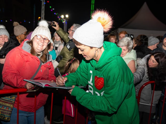 Strictly professional dancer Lauren Oakley signs autographs and poses with fans in Blackpool at the Christmas by the Sea launch. Photo: Kelvin Lister-Stuttard