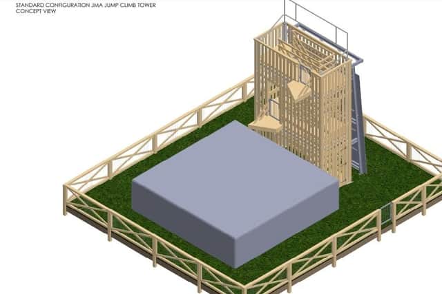 An artist's impression of the proposed jump tower