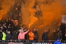 Smoke bombs were let off both prior to kick off and during the 55th minute