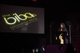 Babs Murphy speaking at the BIBAs awards ceremony in Blackpool