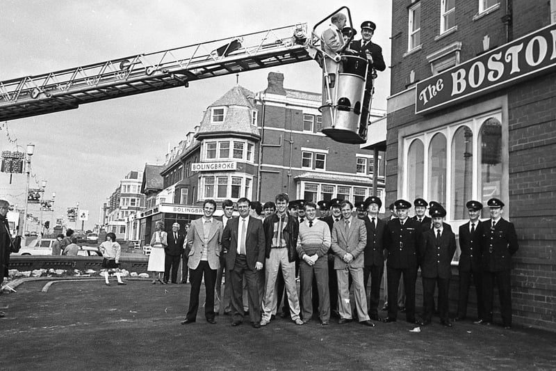 A team of 30 brave fireman gatthered at the scene of a £500,000 blaze - ten months after it was put out. The firefighters gathered at Blackpool's Boston Hotel to see their chief officer re-open the seafront building after a remarkable refurbishment