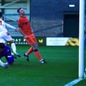 Luke Charman celebrates Nick Haughton's goal for AFC Fylde Picture: Steve McLellan