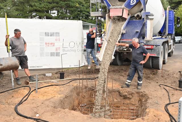 Work has begun on the Lowther Gardens site where the Bobby Ball statue will be unveiled