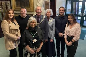 Fylde mayor Ben Aitken and mayoress Bernadette Nolan with a group of volunteers at one of the receptions at the town hall.