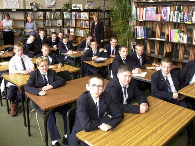 This was the old library at Fleetwood High School which was used by pupils across the years when it was Larkholme High School. This was a class in 2002