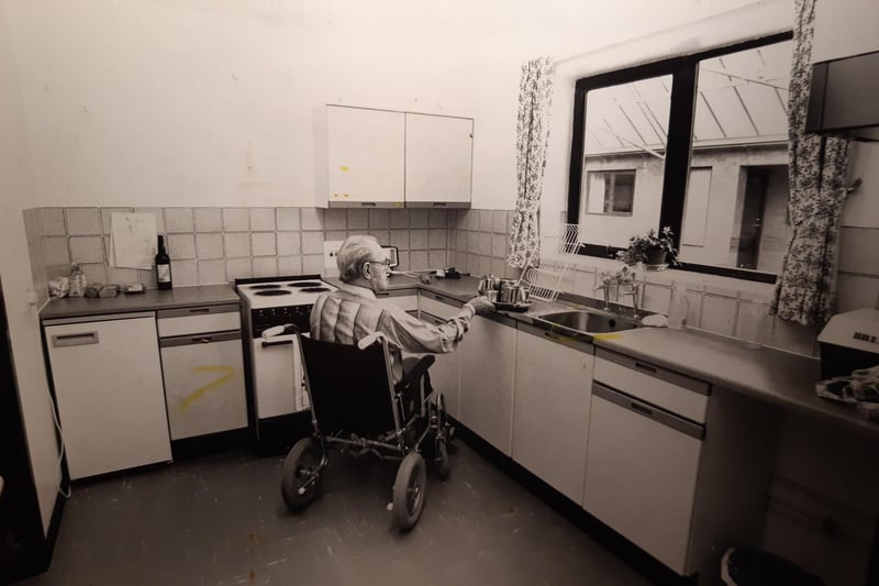 Joe Grundy in one of the kitchens, 1988