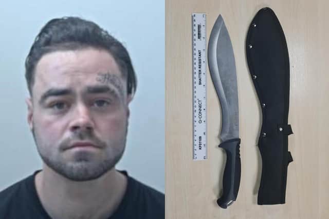 John Finney waved a large knife in front of a passenger on a Blackpool-bound train (Credit: British Transport Police)