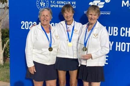 The 45 Club team which won the European Club Championship in Antalya (l-r): Christine Baron, captain Rosemary Wilson and Frances MacLennan