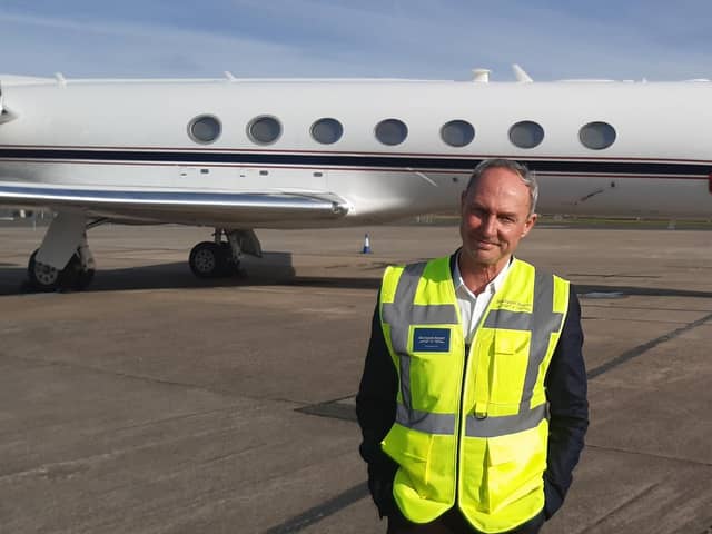 Managing director Steve Peters at Blackpool Airport