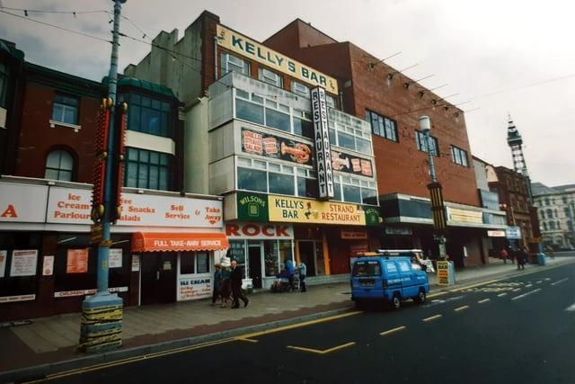 This strip of commercial buildings has seen so many business come and go. This was 1990s with Kelly's Bar and the Strand Restaurant. Further along was where Zone rave events were held as well as Jenks Bar and Illusions