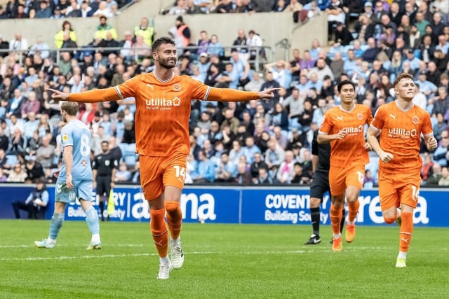 The striker scored Blackpool's equaliser in their 2-1 win against Coventry but also led the line superbly throughout.