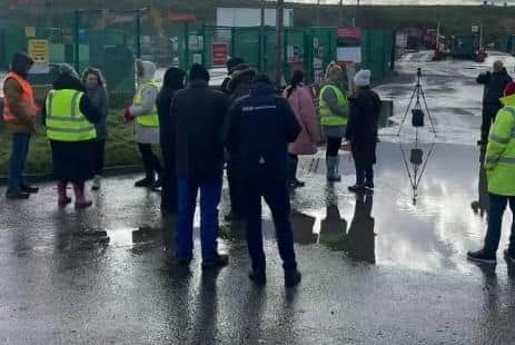 Protesters outside the Jameson Road Landfill site