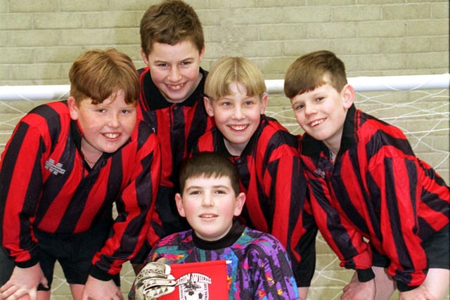 Blackpool and Fylde secondary schools U12 Wagon Wheels five-a-side champions Warbreck High School who represented Blackpool schools in the Lancashire final
Kyle Eves (front) Colin Sullivan, Scott Smithson, Andrew Ogden and Paul Jones, 1997