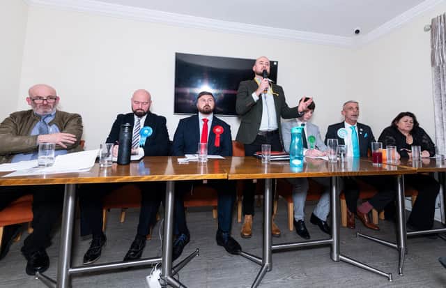 Stephen Black, Independent speaks at the Hustings event for the Blackpool South election candidates held at Blackpool Cricket Club. Photo: Kelvin Lister-Stuttard