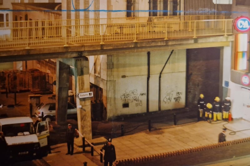 The scene at C&A in December 1991 where the 17th incendiary device was found
