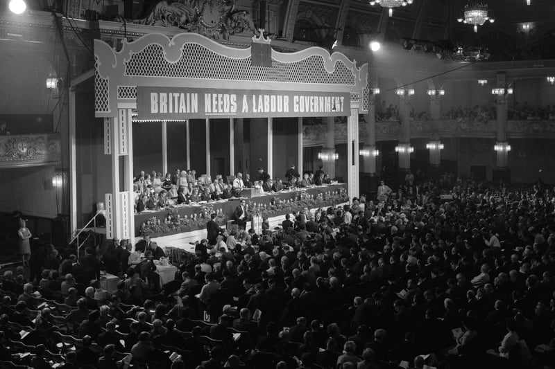 A general view showing the top table during the opening day of Labour's 69th Party Conference (Photo by Leonard Burt/Central Press/Getty Images)