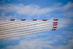 The iconic Red Arrows cancelled their planned display at Southport Air Show (Credit: Peter Byrne/PA Wire)