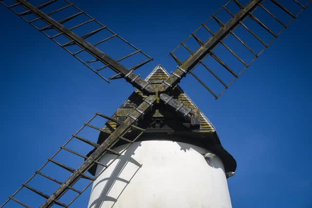One of the sails on Little Marton Windmill has broken off