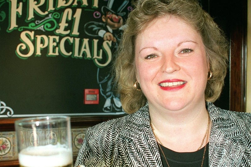 Landlady of the Cedar Tavern in Cedar Square Blackpool, Caroline Colbourne, 1999