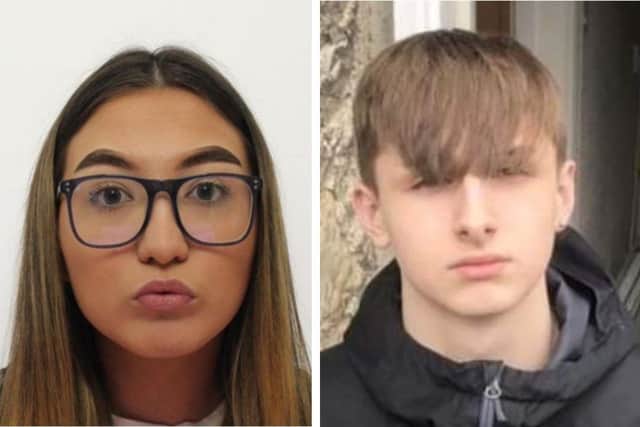 17-year-old's Angel O’Brien (left) and Casey Ashcroft (right) are missing from home and suspected to be in Blackpool.