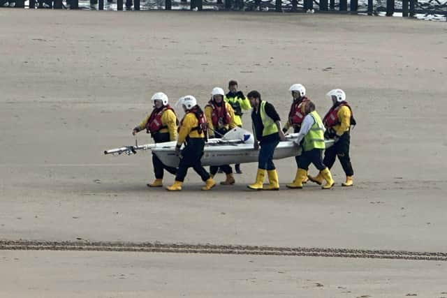The RNLI was called to reports of a small dinghy in difficulty near North Pier (Credit: RNLI Blackpool)