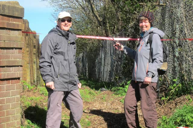 Ken and Diane Cridland celebrating to re-opening of footpath 11 earlier this year