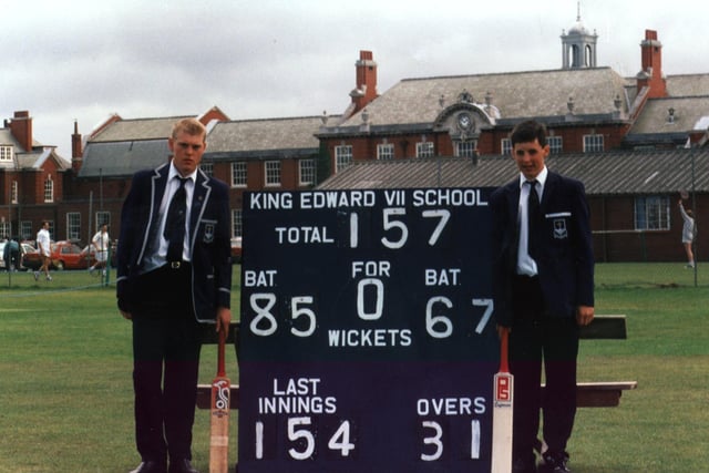 Lee Hilton and Gareth Evans on the cricket field