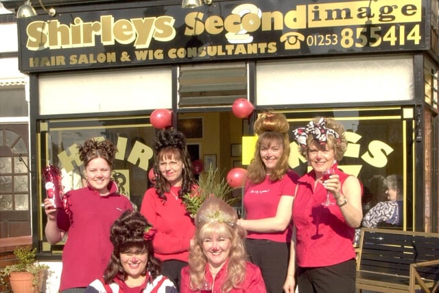 Staff From Shirleys Second Image Hair Salon. Back Left Krystal Blyth, Julie Whiteford, Nikki Hopkinson, Enid Milles. Front Shirly Dawson and Diane Hopkinson